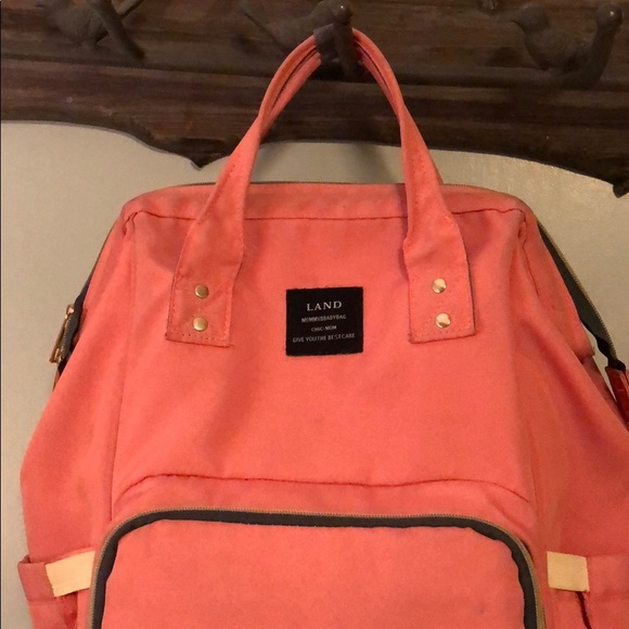coral diaper bag backpack